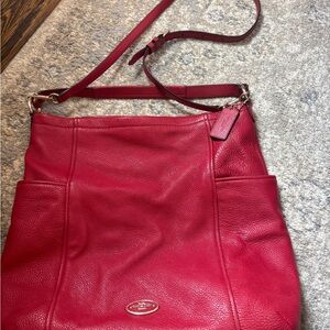 Coach Cherry Red Leather Shoulder Bag